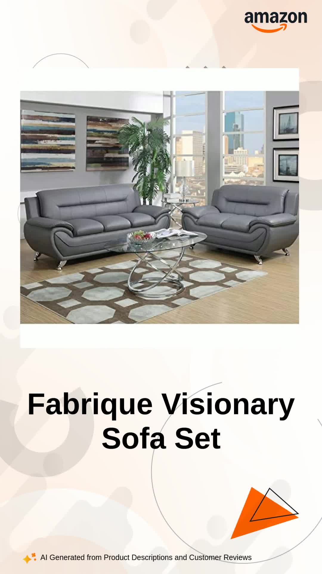 Fabrique Visionary 3+2+1 Leatherette 6 Seater Sectional Sofa Set