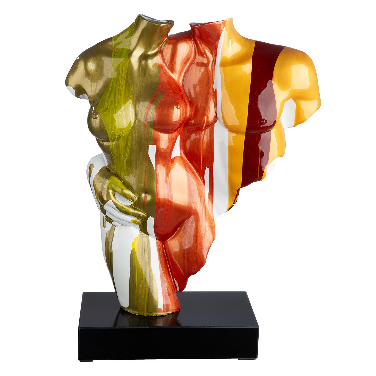 GILDE Coppia Colorata Sculpture en résine synthétique Multicolore Brillant Motif Couple Hauteur 49 cm Largeur 35 cm