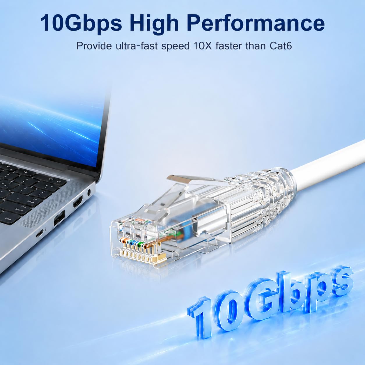 iwillink Cables de conexión Cat6/Cat6a de 14 pies (paquete de 25), cable Ethernet delgado de 28 AWG, 10 Gbps de alta velocidad, cable de conexión UTP Cat6 sin enganches para panel de conexión para