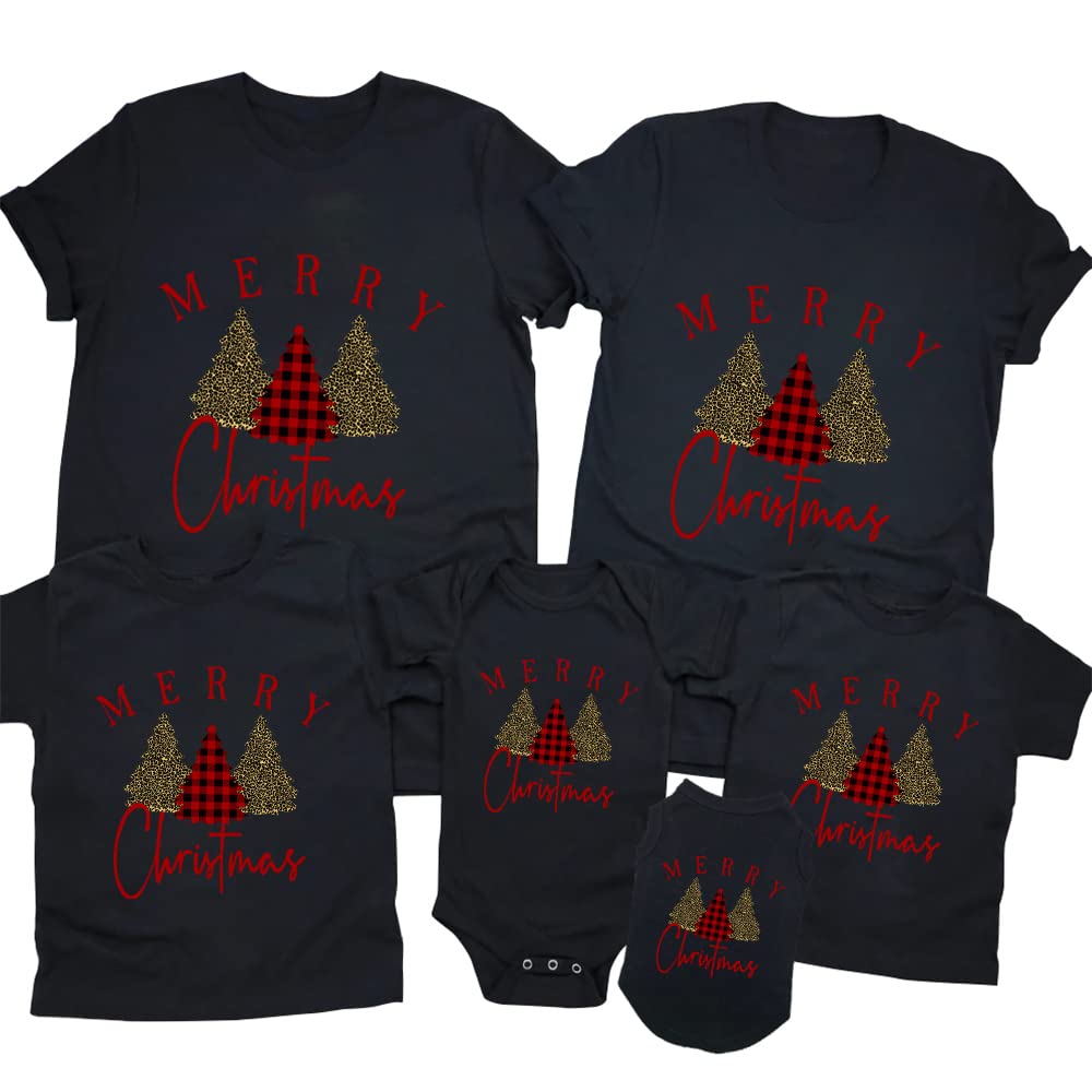 CONTEANER Merry Christmas Family Shirt,Matching Couples Xmas Graphic Tops