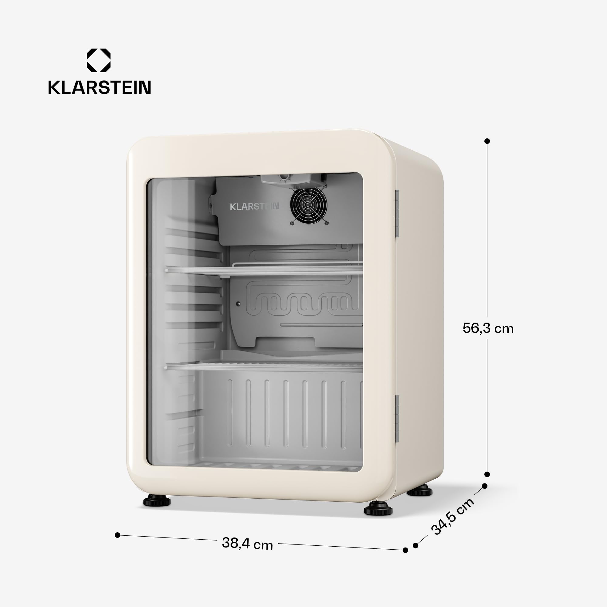 Klarstein Audrey Evo Getränkekühlschrank 65 L Getränkekühler Glastür LED-Beleuchtung einstellbare Temperatur 0–10 °C