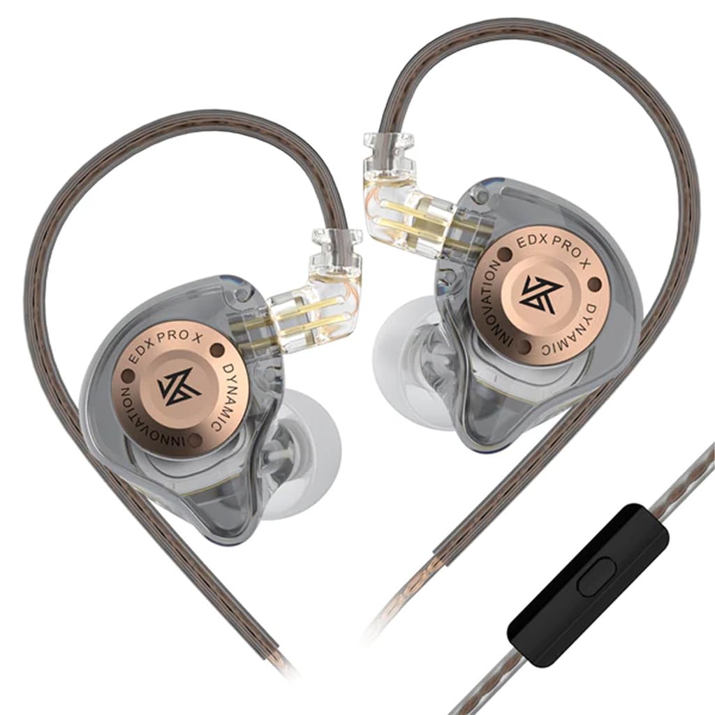 Concept Kart Kz Edx Pro X Wired Iem With Mic,10Mm Super-Linear Dynamic Driver In-Ear Monitor,Detachable Cable Design Earphone,Professional-Grade Oxygen-Free Copper Cable.(Grey)-image-9