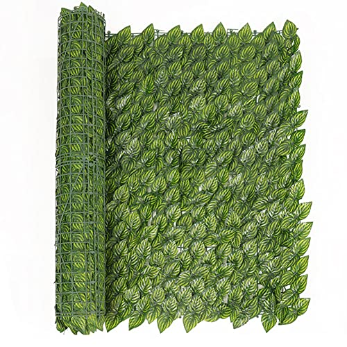 Aabbcdf Rollo De Seto De Hojas De Hiedra Artificial, Privacidad De Jardín Y Pantallas Protectoras, Pantalla De Balcón para Paisajismo De Pared (Hojas De Sandía),100x300cm(39x118inch) Cover