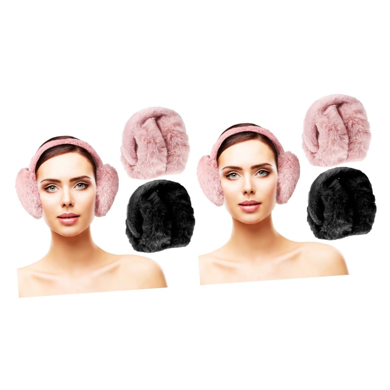 4piezas Orejeras De Invierno Para Mujer Calentadores De Orejas y Cómodos Diseño De Dibujos Animados Orejeras Plegables y Cálidas Para Actividades