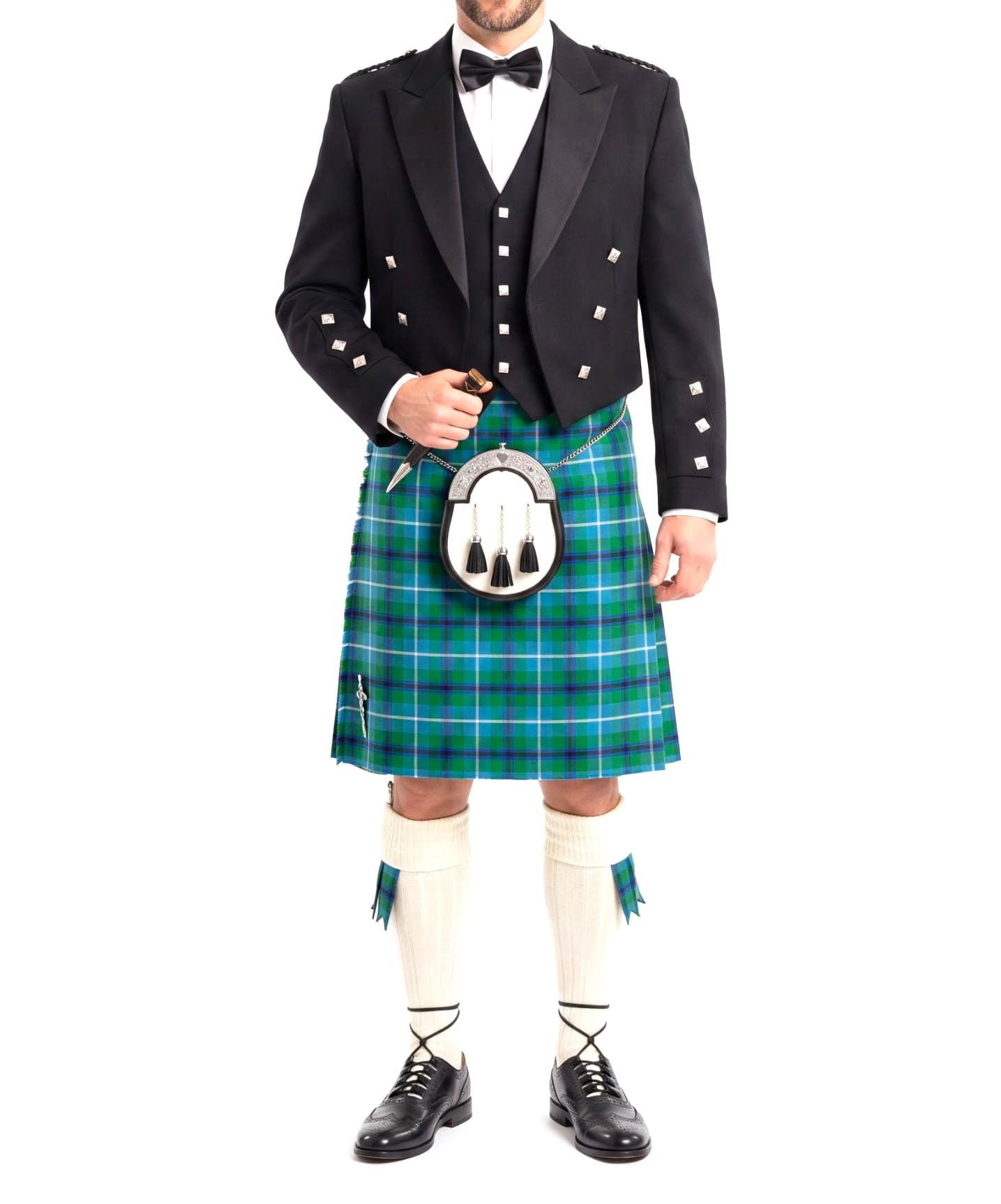 Tartan Tweeds Men's 8 Yard Wool Blend Kilt, 12oz Weight, Extra Deep Pleats, Standard Fit (UK, Waist, 42, Regular, Regular, Douglas Ancient)