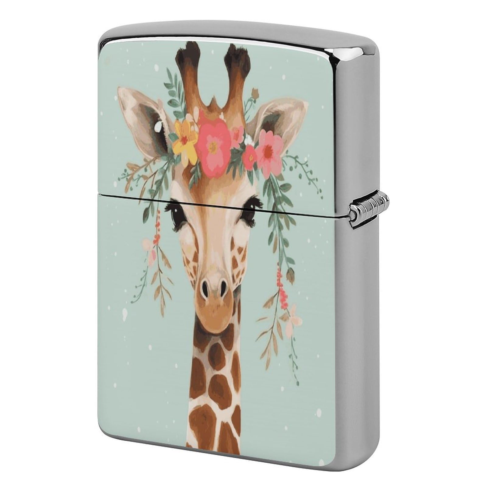Fekiloot Style Giraffe With Floral Lighter Case Cover Lighter Holder