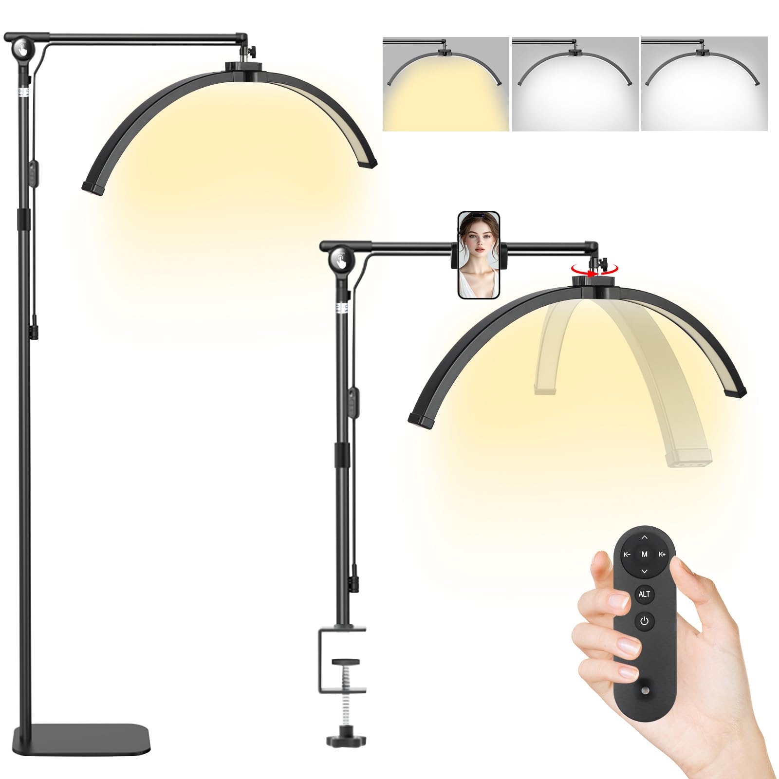 20W 16 Inch Halve Maan Nagel Bureaulamp Touch Control