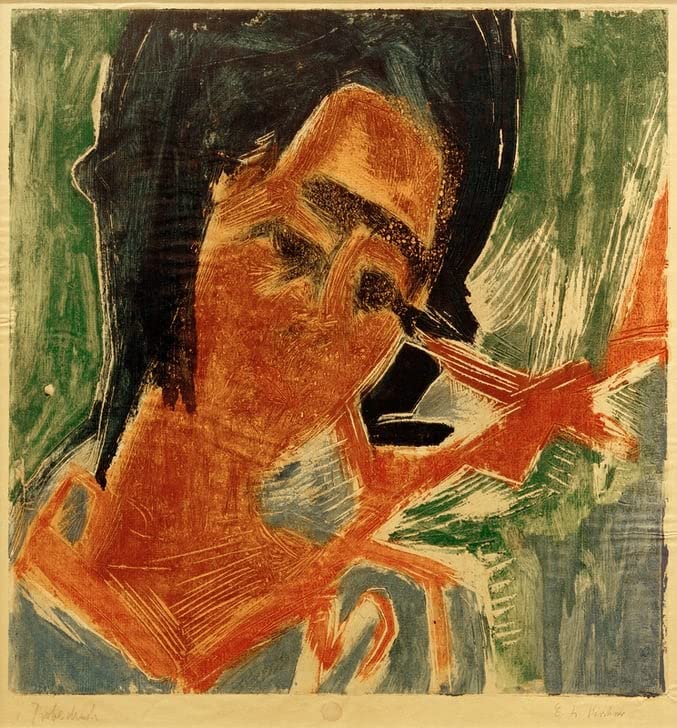 Impression d'affiches Kirchner Jeune fille pour transformer l'ambiance de votre salon moderne
