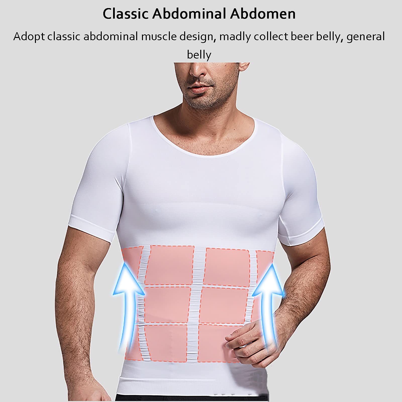 GOZYLA Gilet Modellante Ionico Da Uomo, Top Compressivo Per Ginecomastia Toracica Da Uomo Per Costruire Un Corpo Perfetto Gilet Modellante Ionico Da Uomo Color B White Gray Size S 124586964 - Foto 5