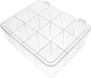 Zerodeko Plastic Compartments Card Storage Box with Removable Separator