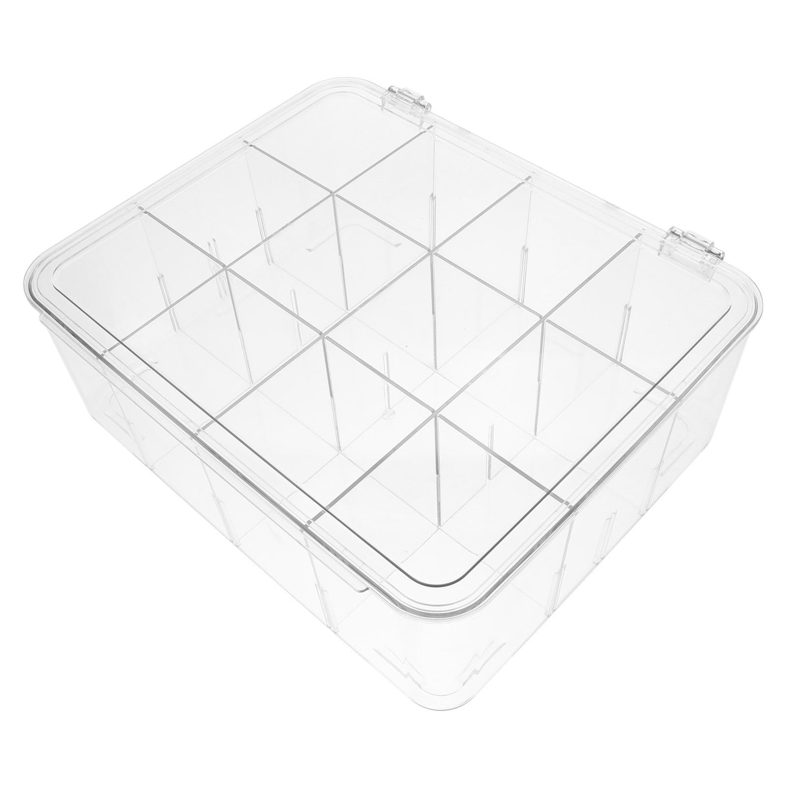Caja Organizadora de Plástico Transparente Ahorro de Espacio con Compartimentos para Tarjetas, Tarjetero de Escritorio Práctico y Compacto Adecuado para Juegos de Cartas