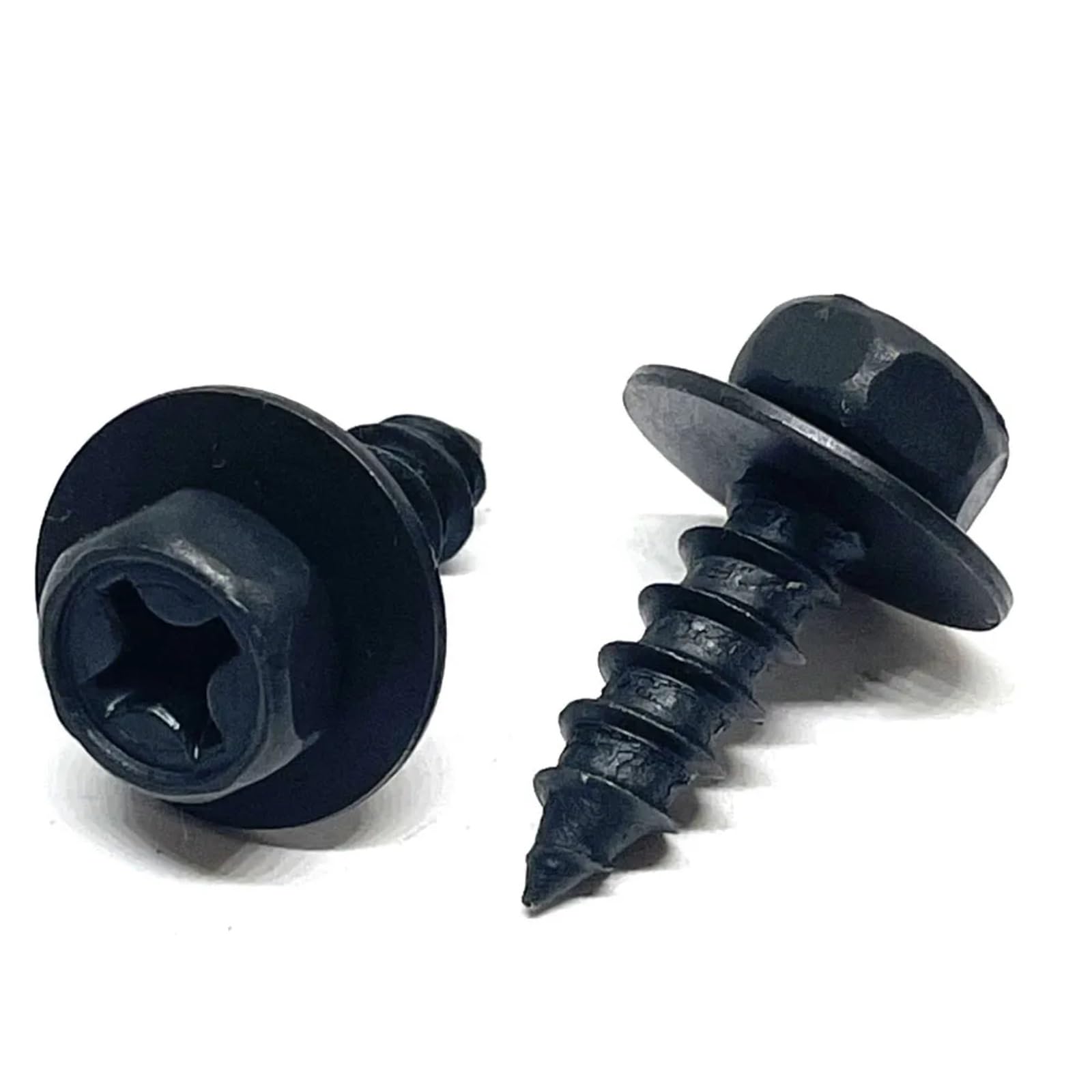 Viti per Carrozzeria Set M6 6mm Parti Generali Viti Autofilettanti Nere per Bulloni Esagonali A Croce con Guarnizione per Paraurti di Auto E Moto Protezione del Motore(15pcs)