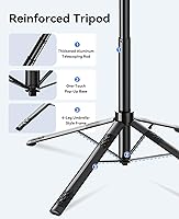 Vista 2 de ORICO Trípode de aluminio para iPhone de 73 pulgadas para grabación de video, trípode portátil y palo selfie, base de 4 patas, mango giratorio