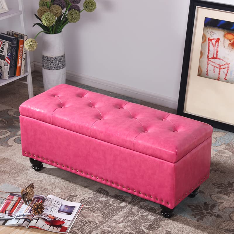 FBHappiness Banco de Almacenamiento con Asiento Acolchado, Gran Espacio de Almacenamiento, cacolchado, Gran Espacio de Almacenamiento, Cuero sintético, Pasillo, Dormitorio o Sala de Estar.