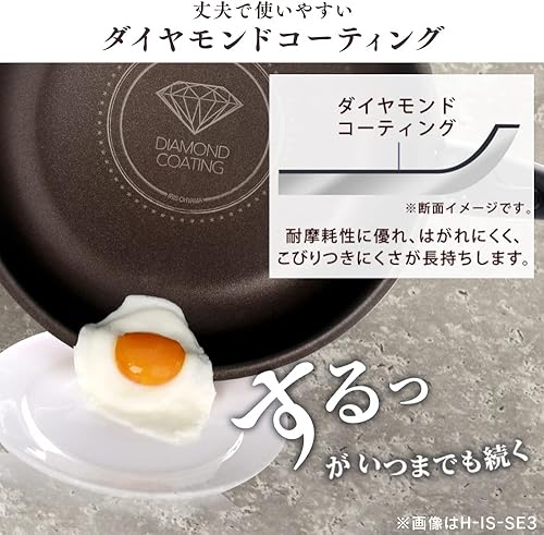 Miniatura 5 de Iris Sartén 1 Conjunto de pan con revestimiento de diamante de 6 puntos blancomármol IH correspondiente ISN-SE6