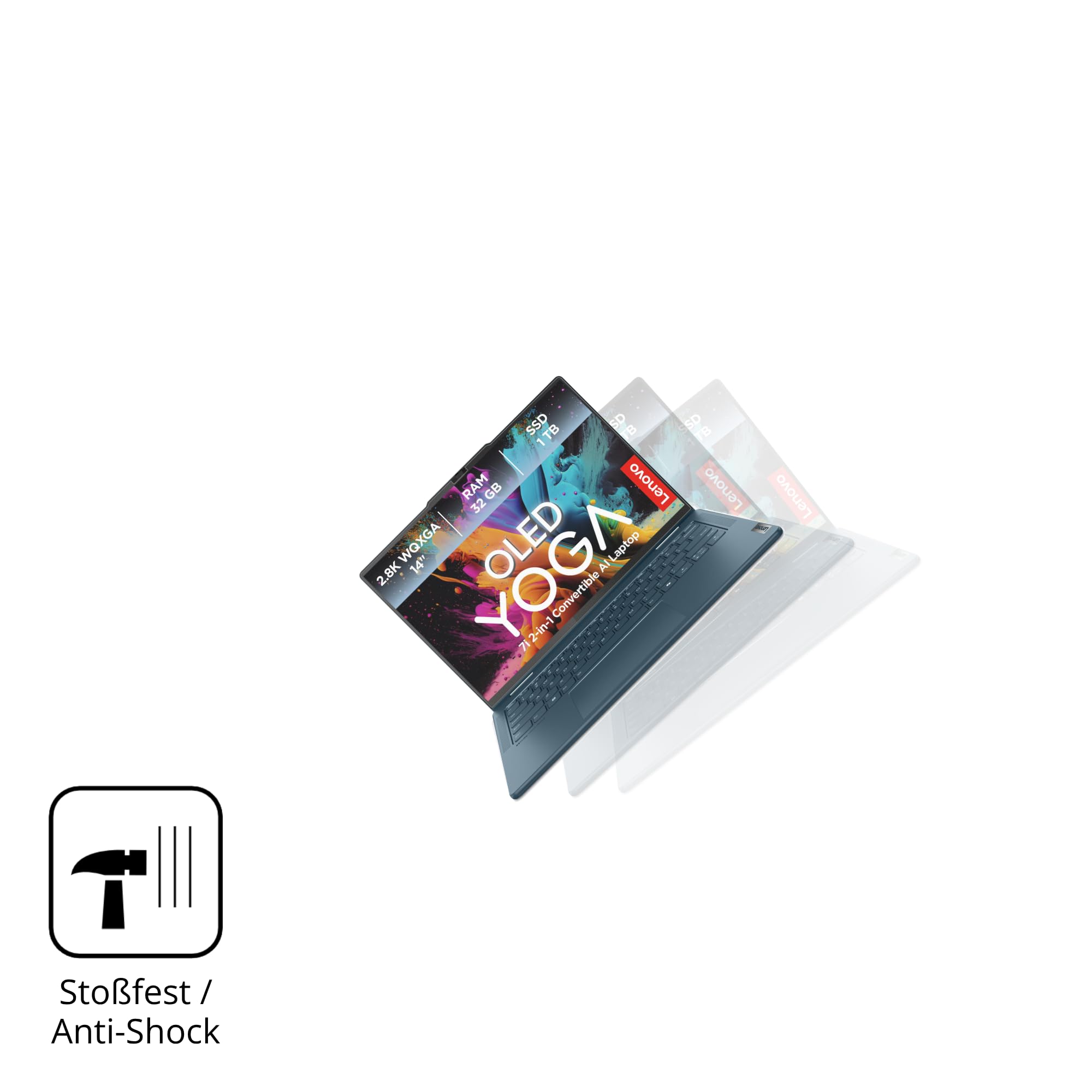 dipos 2x Pellicola 9H opaca per Lenovo Yoga 7i 2-in-1 Gen10 14 Zoll | Antiriflesso, non si rompe e non si scheggia, non è vero vetro, Anti-Shock, antigraffio, senza bolle, autoadesiva