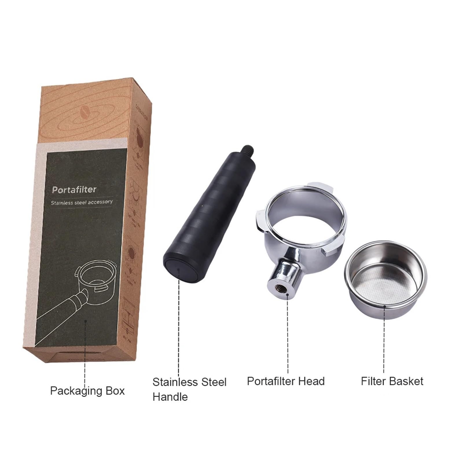 GUYTRM 54 mm Bodenloser nackter Siebträger-Filterkorb 450 820 840 870 875 878 879 880 Maschinen Kaffeezubehör lingli