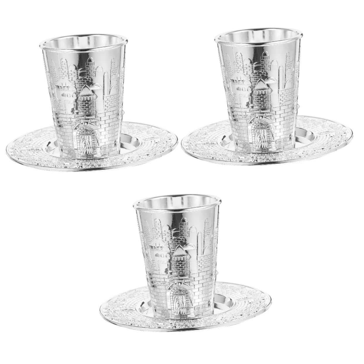 Cabilock Juego De 3 Tazas De Oración Copa De Shabat Copa Sagrada De Vino De Shabat Vasos De Whisky Bandeja Vintage De Cáliz Dorado Vasos Para Beber De Vino De