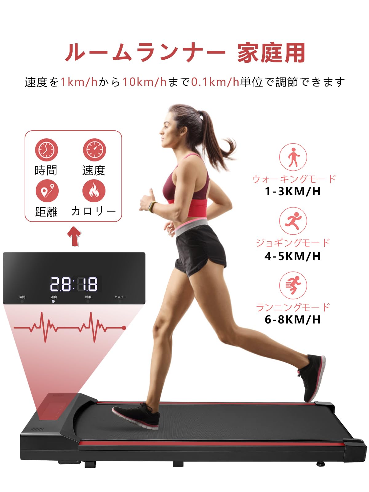 tvdugim ウォーキングマシン ルームランナー ランニングマシン Amazon | デスク下トレッドミルウォーキングパッド ポータブルフラット