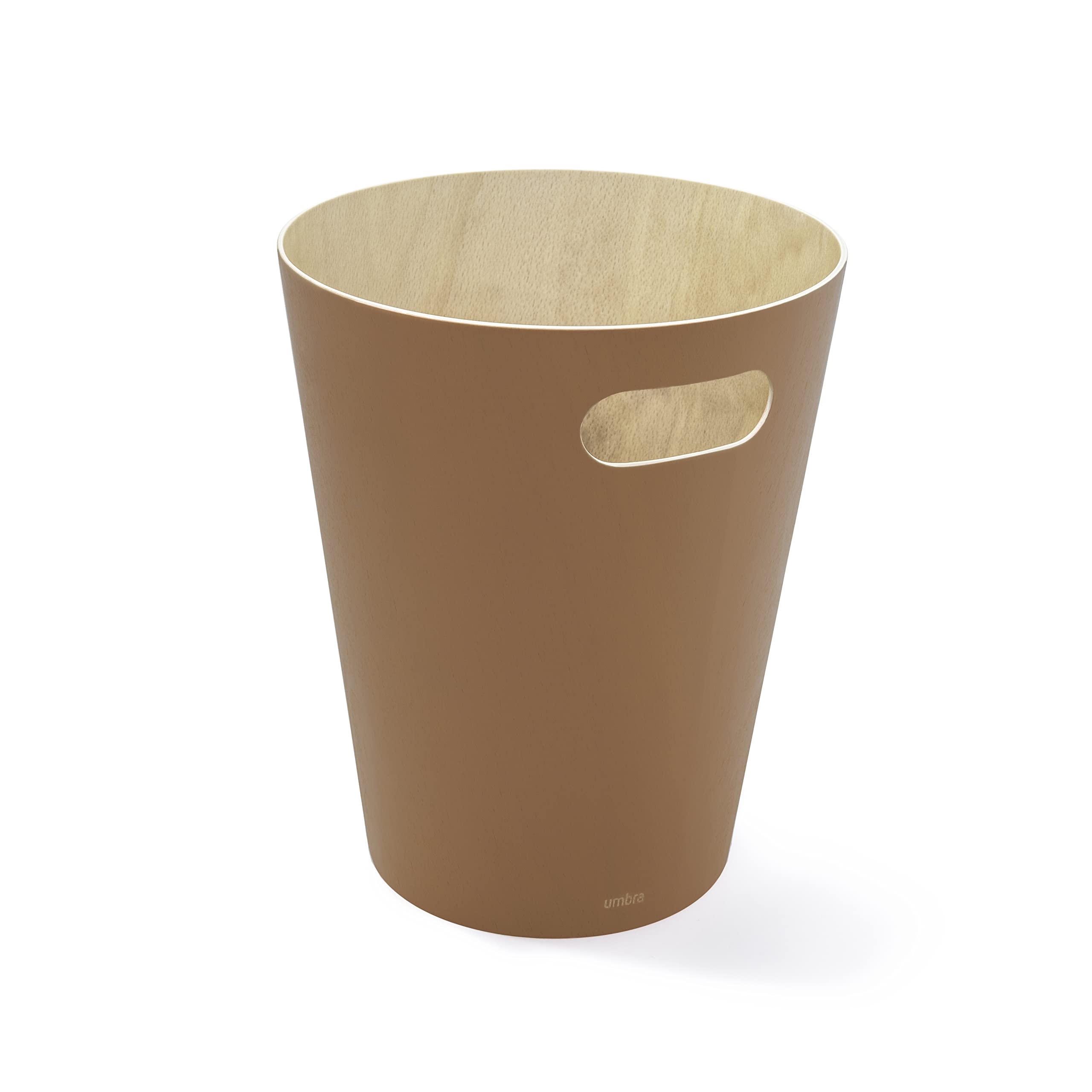 Umbra Woodrow nowoczesny drewniany kosz na śmieci, kosz na śmieci, kosz na śmieci lub kosz do recyklingu do domu lub biura, Sierra