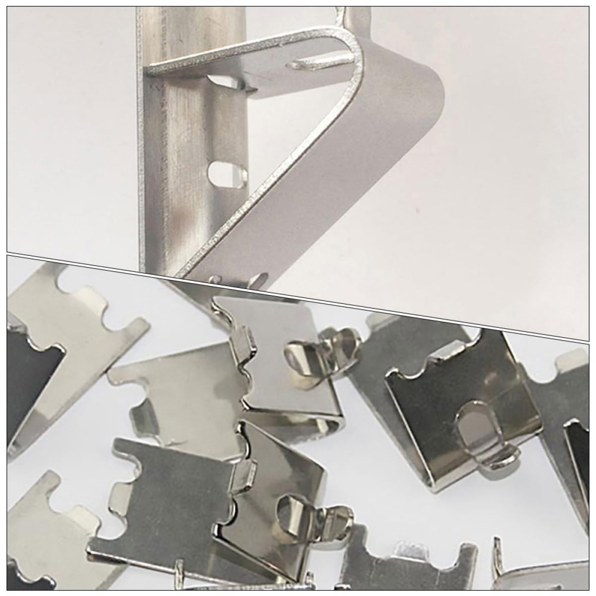 KeuLen Clips for Estante de refrigerador en Forma Z Acero Inoxidable, Soportes for congelador for estanterías Metal y Madera, Uso doméstico Cocina, 25 uds