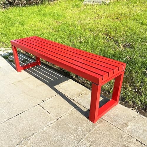 Weatherproof Metal Dining Bench - Outdoor Backless Patio Seat for 2, Stylish Farmhouse Design for Garden, Kitchen, Living Room & Entryway - Durable & Versatile