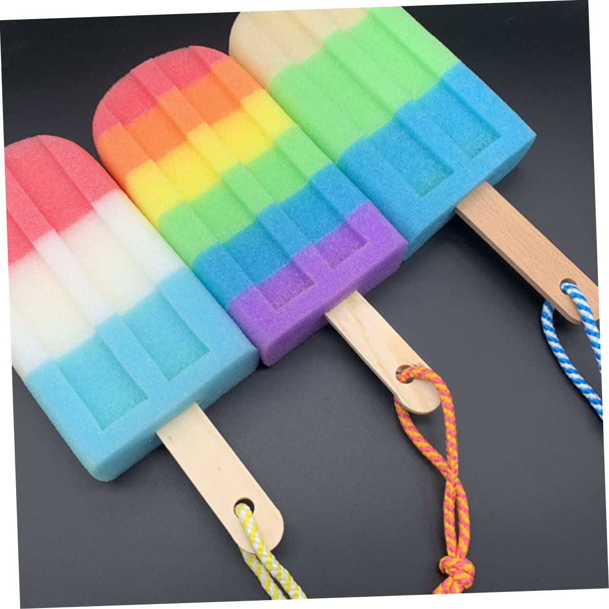 WOONEKY 8piezas Esponjas De Ducha Forma De Helado Toalla Exfoliante Para Baños y Ducha Aleatorios