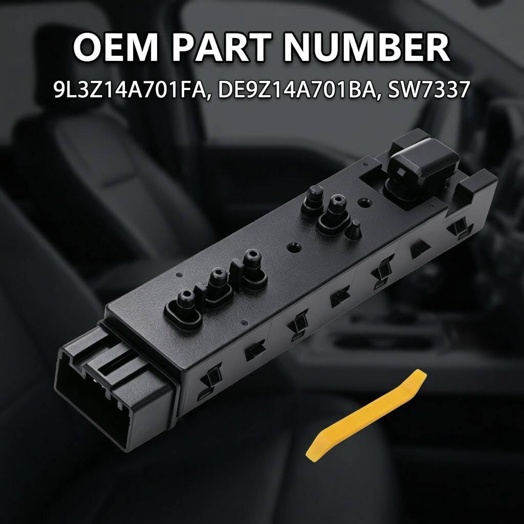 Front Right Passenger Side Power Seat Switch, Compatible with Ford & Lincoln & Mercury Models, OE 9L3Z14A701FA SW7259 STW28