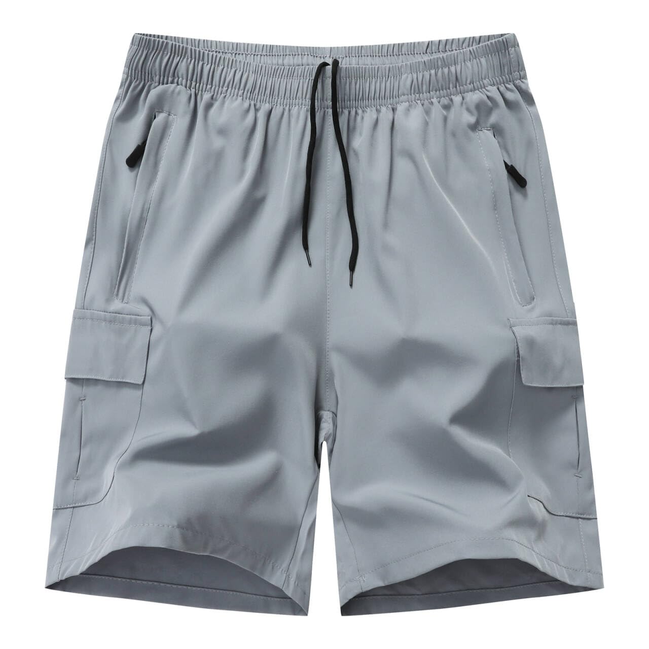 MOHEM Mens Hiking Cargo Shorts Lightweight Quick Dry Athletic Running Workout Shorts with Zip Pockets