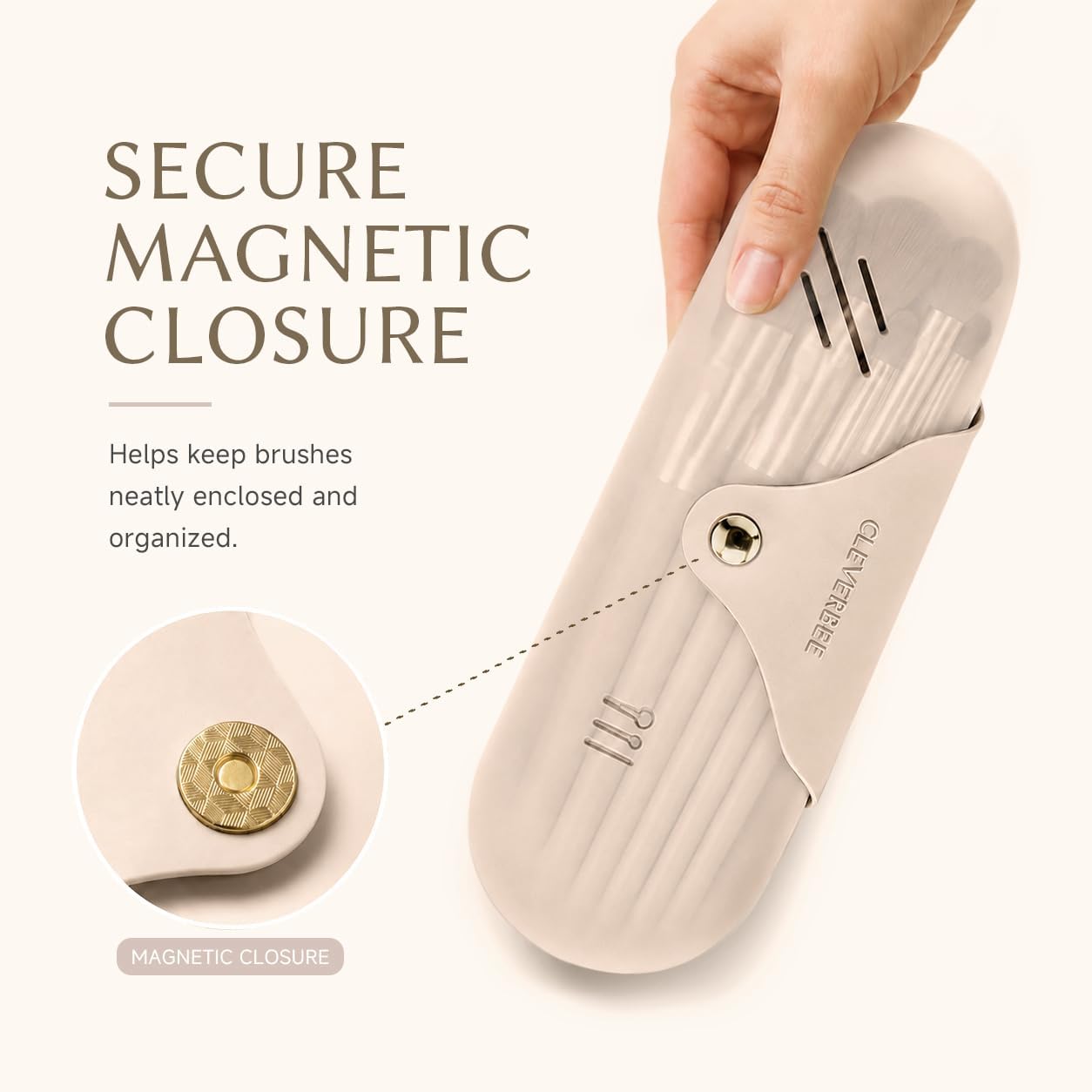 Makeup Brush Holder,Travel Silicone Brush Case,Magnetic Closure image 5