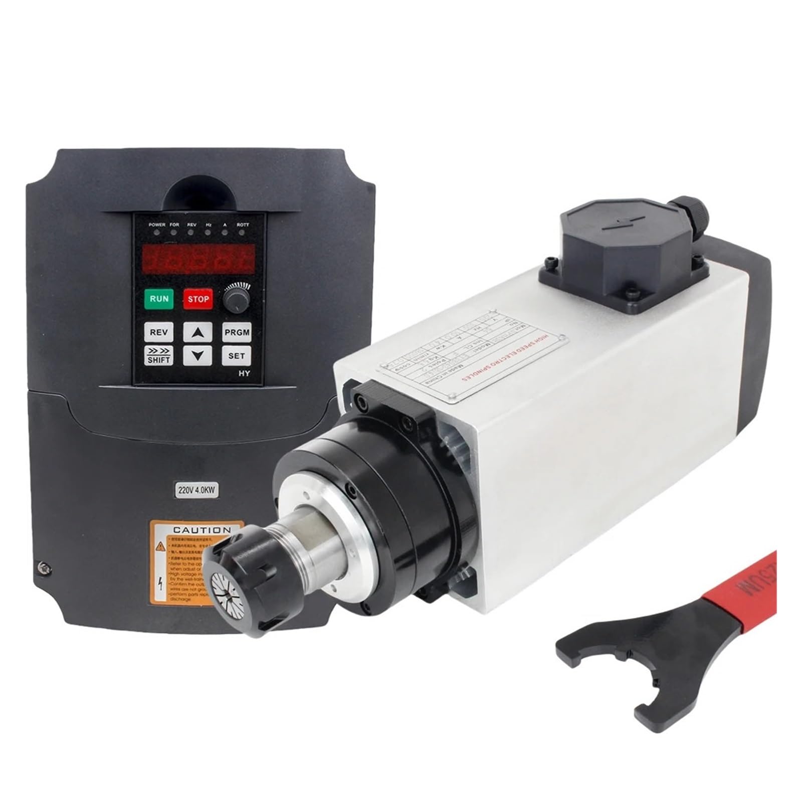 4KW ER25 Air Cooled Cooling Spindle Motor 18000rpm 4 Bearings 300Hz for CNC Lathe Milling Router Machine Highly Optimized(Kit 1)