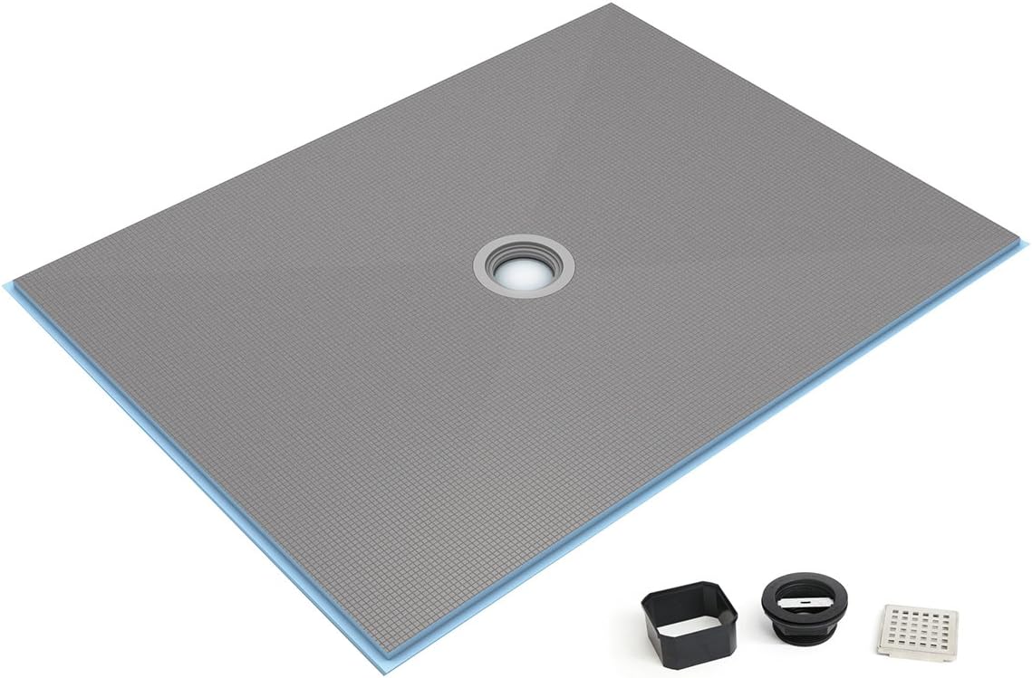 Wedi Fundo Ligno Curbless Shower Base with Center Drain (60" x 60" x 3/