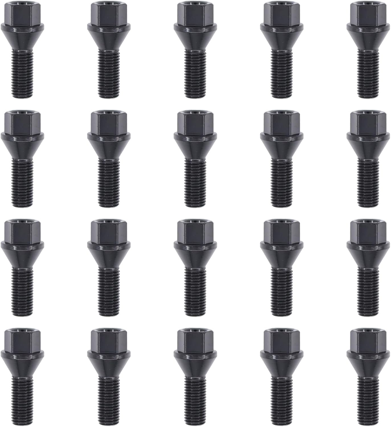 MOTOKU Set of 20 M12 X 1.5 Wheel Lug Bolts Nuts Studs 12mm X1.5mm for BMW E46 E90 E39 E60 E53 135i 318i 525i M3 M5 M6 328i
