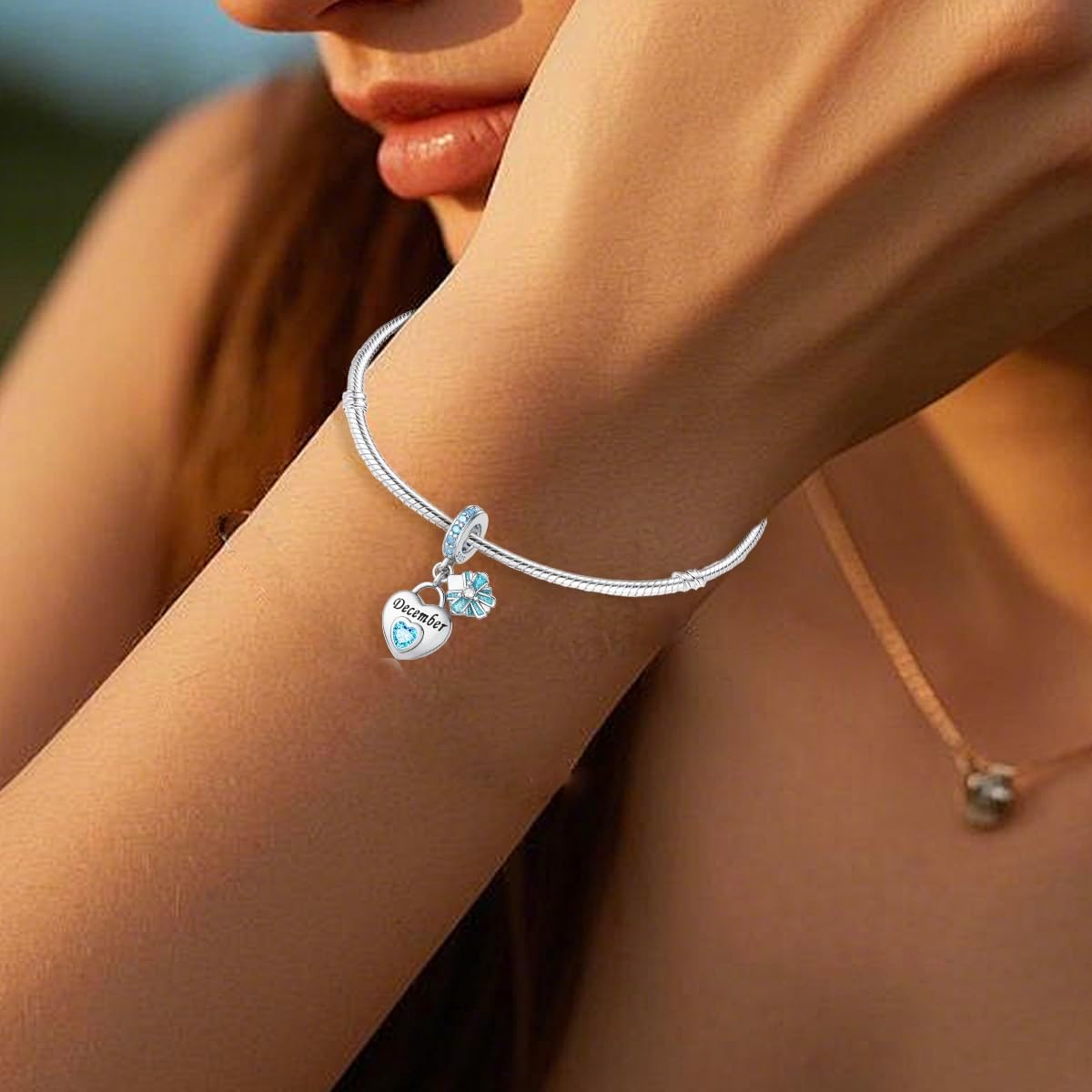 MICOO 925 Sterling Silver Birthstone Charms Bead Charms for Bracelet and Necklace Happy Birthday Charm Jewelry Gift for Women - Image 4