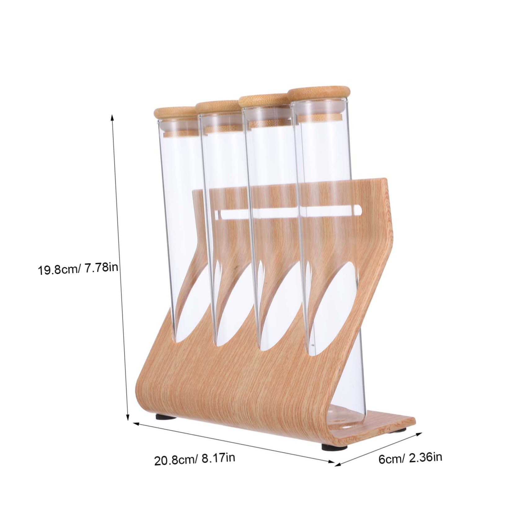 Behälter für Kaffeebohnen 1 Satz Holz Silizium, Reagenzglas Ständer | Klare Röhren, für Tee und Gemahlene Gewürze, Geeignet für Cafés und Restaurants