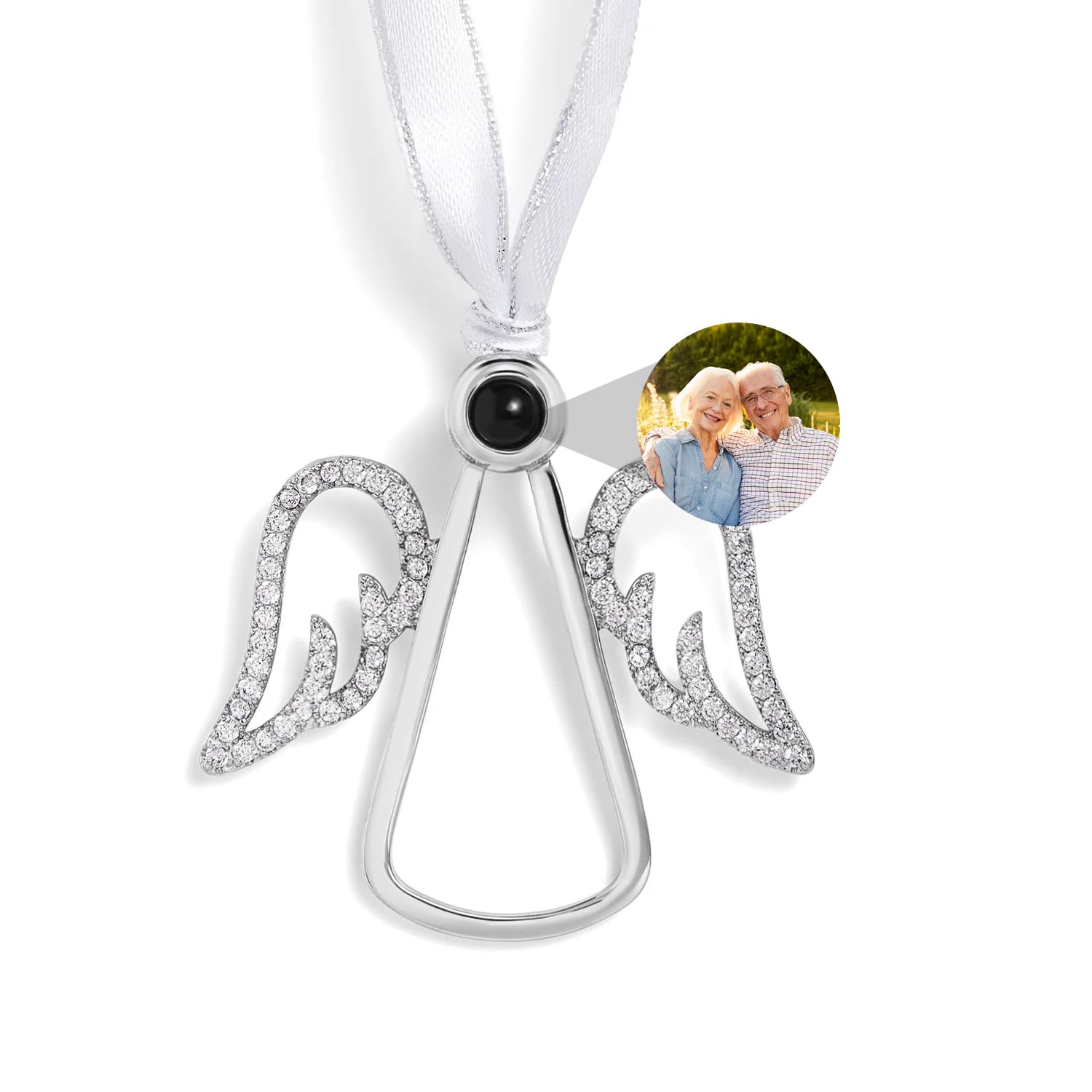 Custom Photo Ornament for Christmas Tree Personalised Decoration with Picture Inside Hanging Angel Projection Pendant 2026 New Home Decor for Xmas Party Memorial Gifts for Family โ image 1