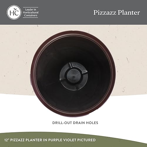 Miniatura 3 de The HC Companies Pizzazz - Macetas redondas de 16 pulgadas con aspecto de cerámica, macetas de plástico ligeras resistentes a los rayos UV, paquete