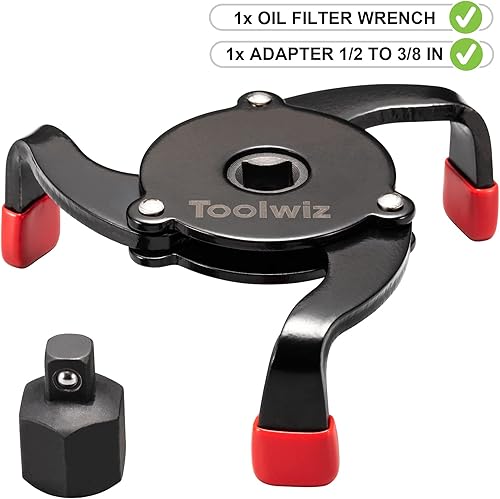 Miniatura 7 de Toolwiz Llave de filtro de aceite universal de 3 mandíbulas, herramienta de eliminación de filtro de aceite ajustable, herramienta de cambio