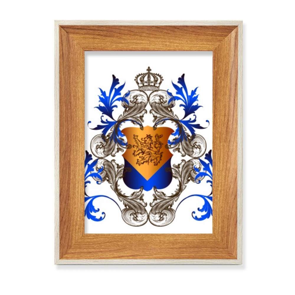 Cadre photo emblème médiéval bois affichage peinture de bureau