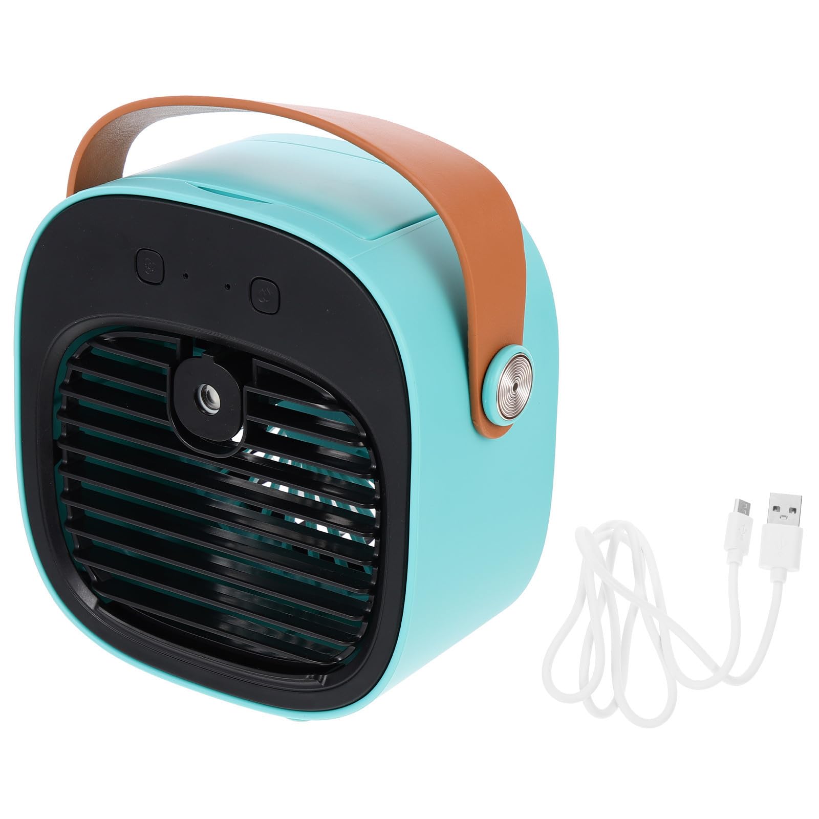 FOMIYES Ventilador de Escritorio USB Recargable de 4000mah, ABS Azul