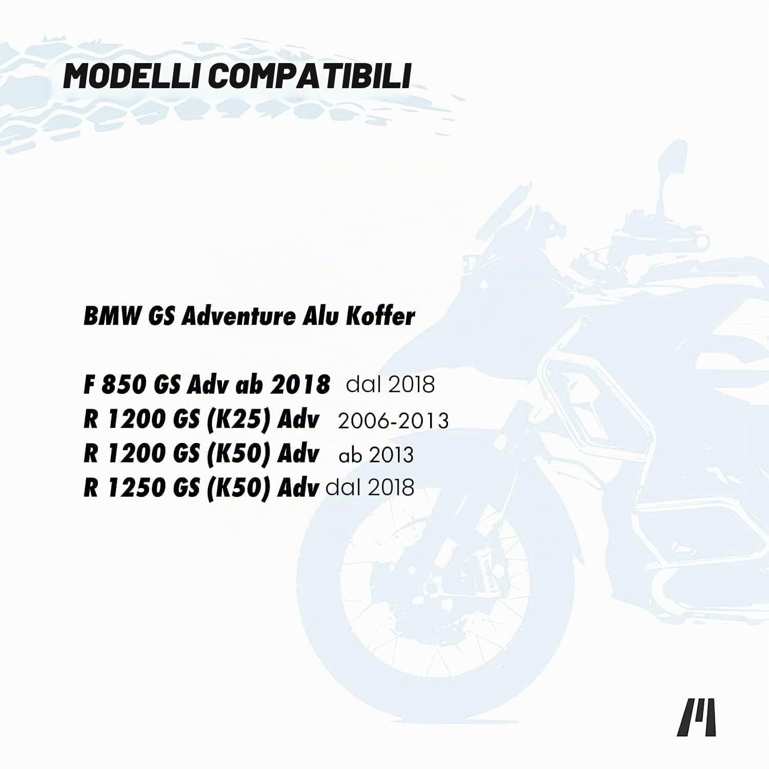 Getmore Parts Borse interne compatibile per adatte per Valigie in Alluminio laterali moto di BMW R 1250 GS, R 1200 GS, F 850 GS, Moto BMW Moto Adventure, Accessori borsa moto da Viaggio