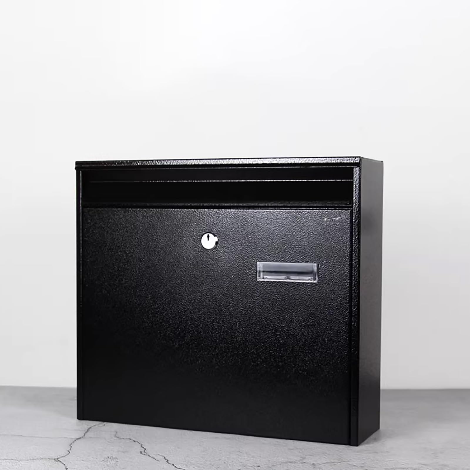 Scatola Di Lettere Di Grande Capacità, Cassetta Di Lettere Sicuro Bloccabile Con Bordo Del Marciapiede, Scatola Di Lettere Moderna Per Buste, Casa E Ufficio(Black)