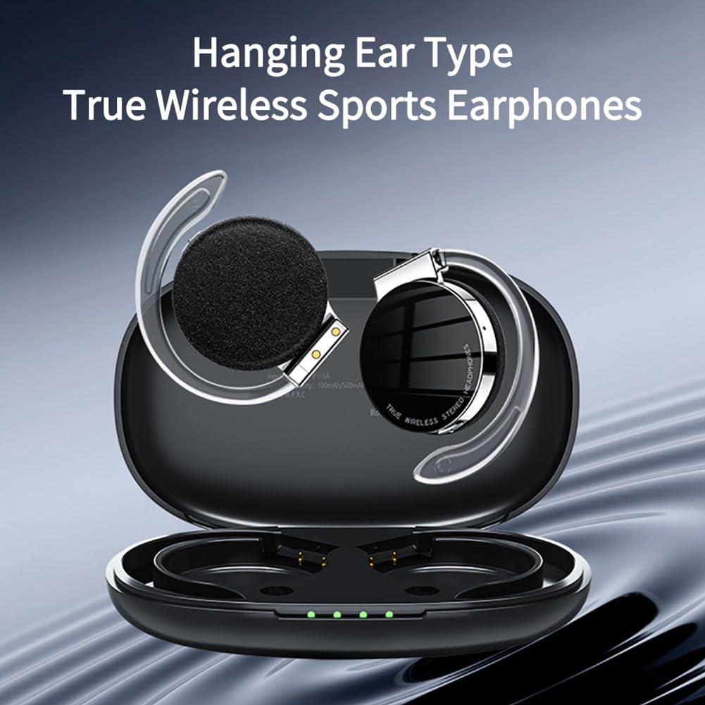 F2 Auriculares InaláMbricos Bluetooth Auriculares Deportivos Supraaurales Auriculares Parlantes con CancelacióN de Ruido Auriculares EstéReo para MúSica-Negro