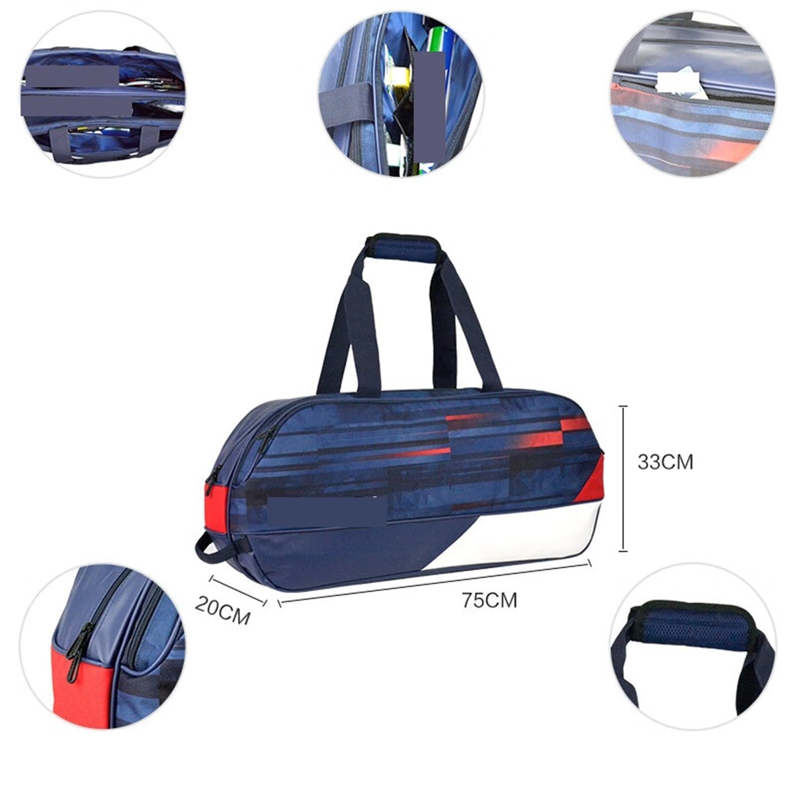 Raquetero Tenis Bolsa for Raqueta de Tenis, Bolsa de bádminton, Mochila Deportiva for Raqueta de Tenis, Impermeable, Entrenamiento de Gran Capacidad