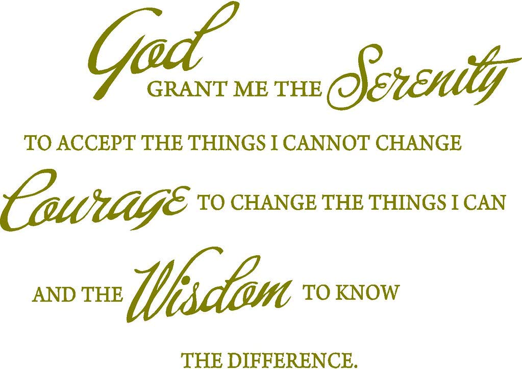 Gold 15'' X 22'' GOD Grant ME The Serenity Prayer Bible Art Quote Vinyl Wall Stickers Decal Décor