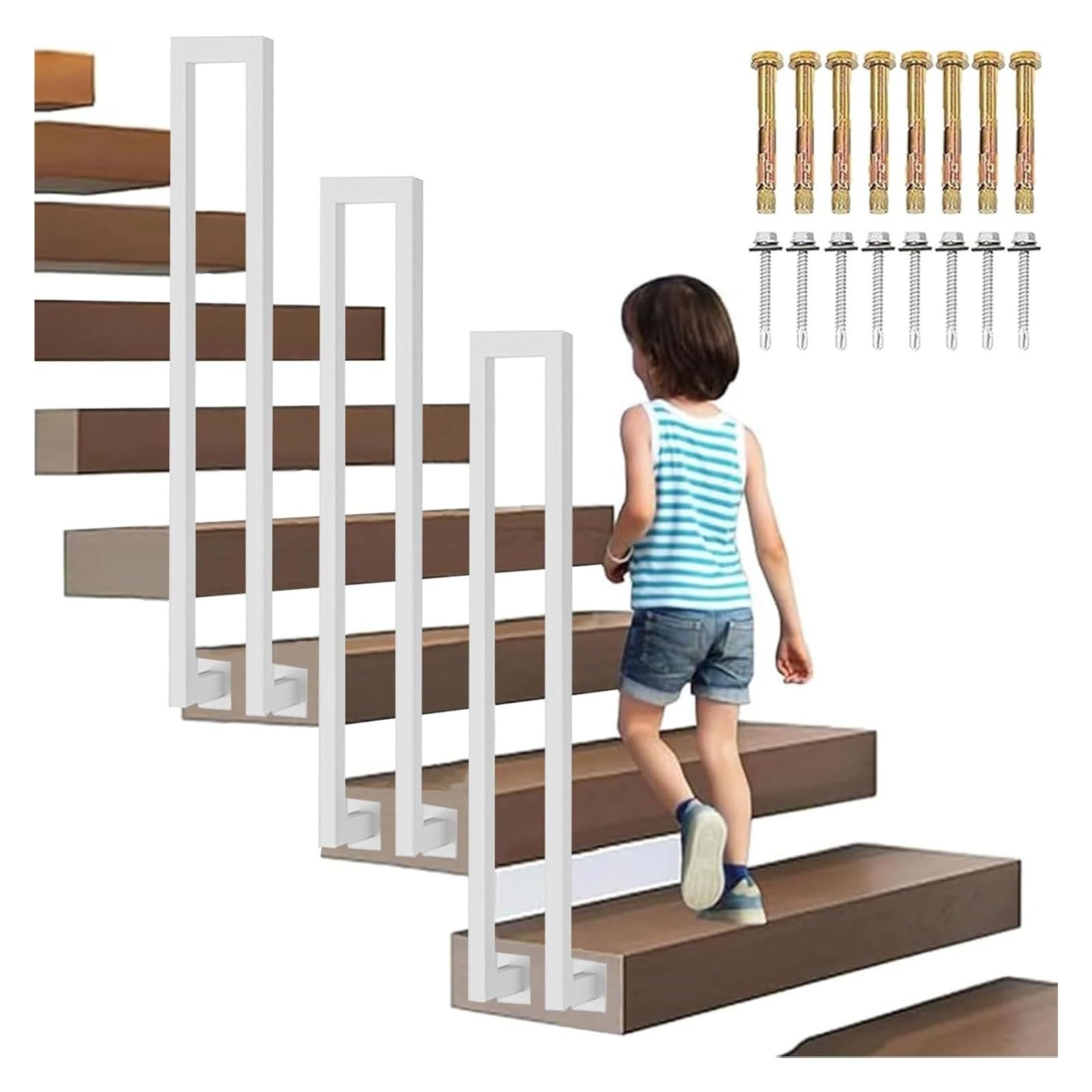 Zyntho White Hand Rails For Outdoor Steps, Stair Railing Indoor, U-Shaped Stair Rail, 1.1/1.4/1.6/2.1/2.4/2.7/2.9/3.1/3.3Ft Safety Non-Slip Baluster, For Indoor Stair Railing And Outdoor Steps(,85Cm/2.7Ft)