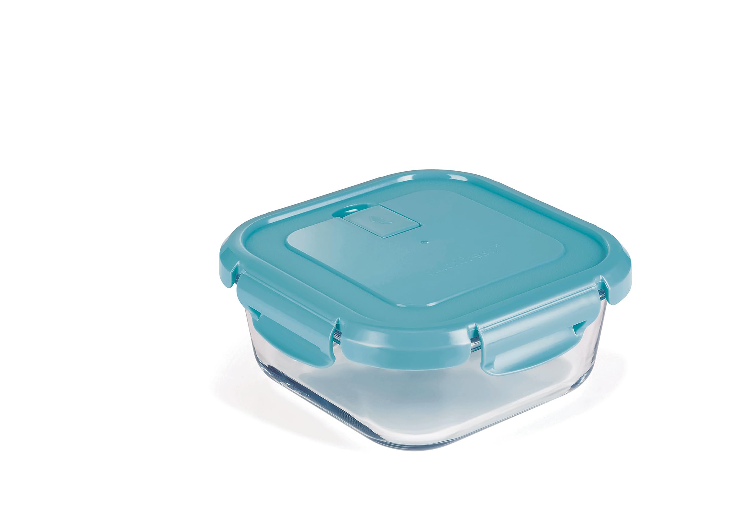 Nutrifresh Light Blue Airclip 750Ml Food Storage Glass Containers With Lids - Borosilicate Airtight Food Containers With Lids, Clip-Lock - Oven, Microwave & Freezer Safe