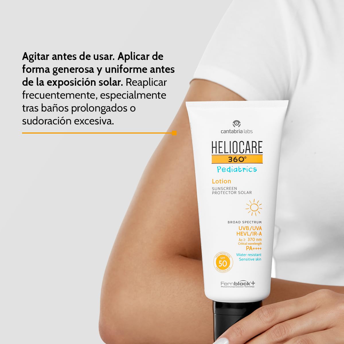Cantabria Labs - Heliocare 360º Pediatrics Lotion SPF 50 - Loción Fotoprotectora para Niños - Textura Ligera - Protección Avanzada - Resistente al Agua