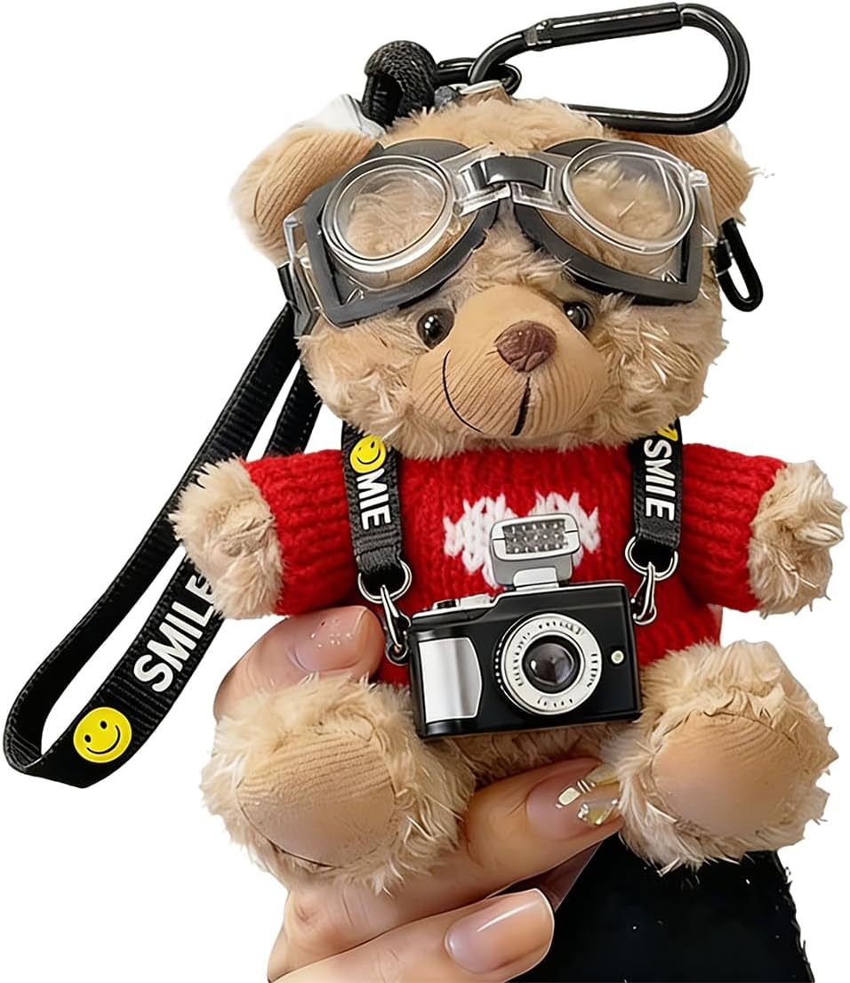 Adorable Bear Keychain Bag Charm, Cute Fashion Keyring for Backpack, Handbag, Purse & Car Keys Decoration Gift