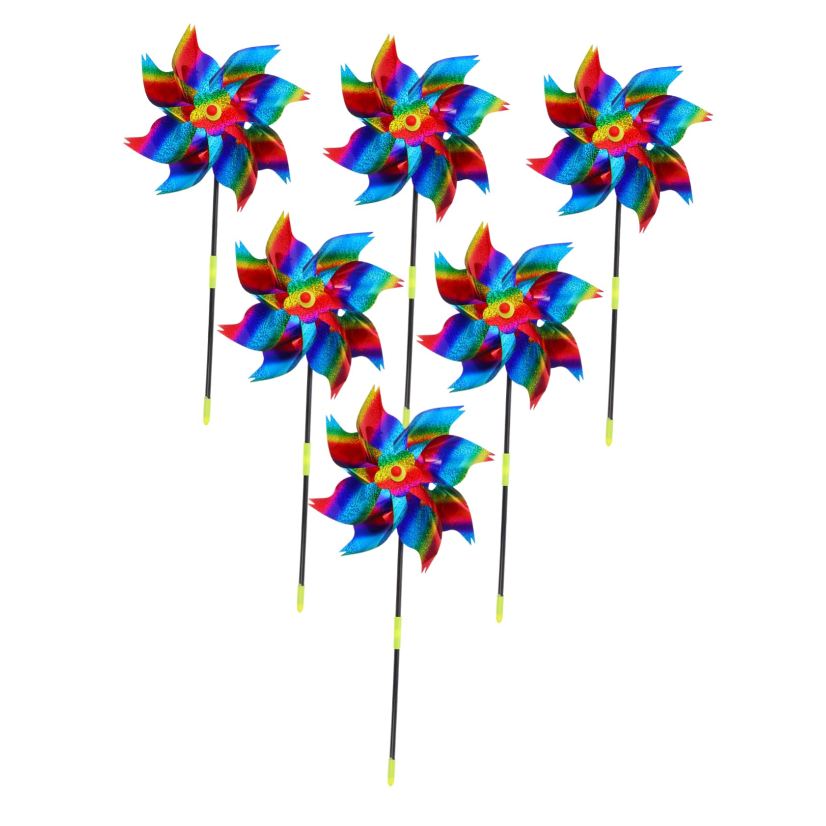 Yardwe 6pcs Orchard Balcony Windmill Garden Spinner Outdoor Decor Wind Spinner Reflective Pinwheels DIY Pinwheels Garden Windmill Garden Decoration Bird Scaring Windmill Pvc